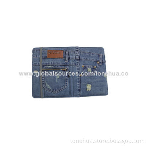 Fashion Jeans cowboy leather case for iPad